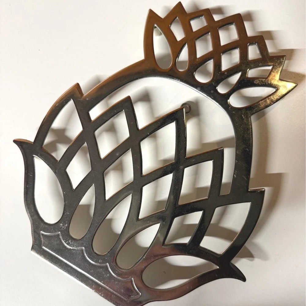 Leonard Silverplate Pineapple Trivet Vintage Footed Wall Hanging Made in Italy